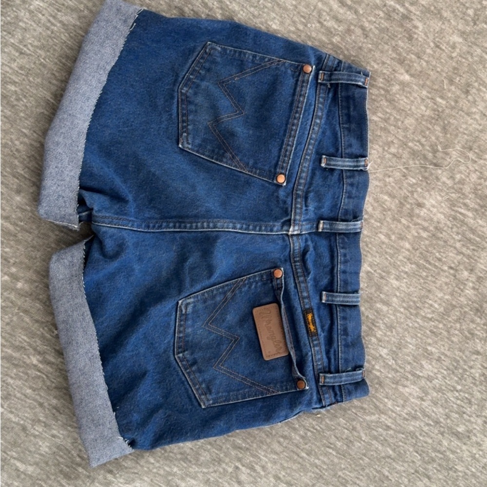 Wrangler Blue Denim High-Rise Jean Shorts